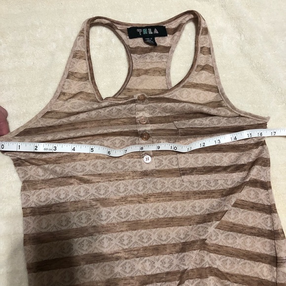 Tela UO Striped Lace Racerback Tank Top - Picture 6 of 7